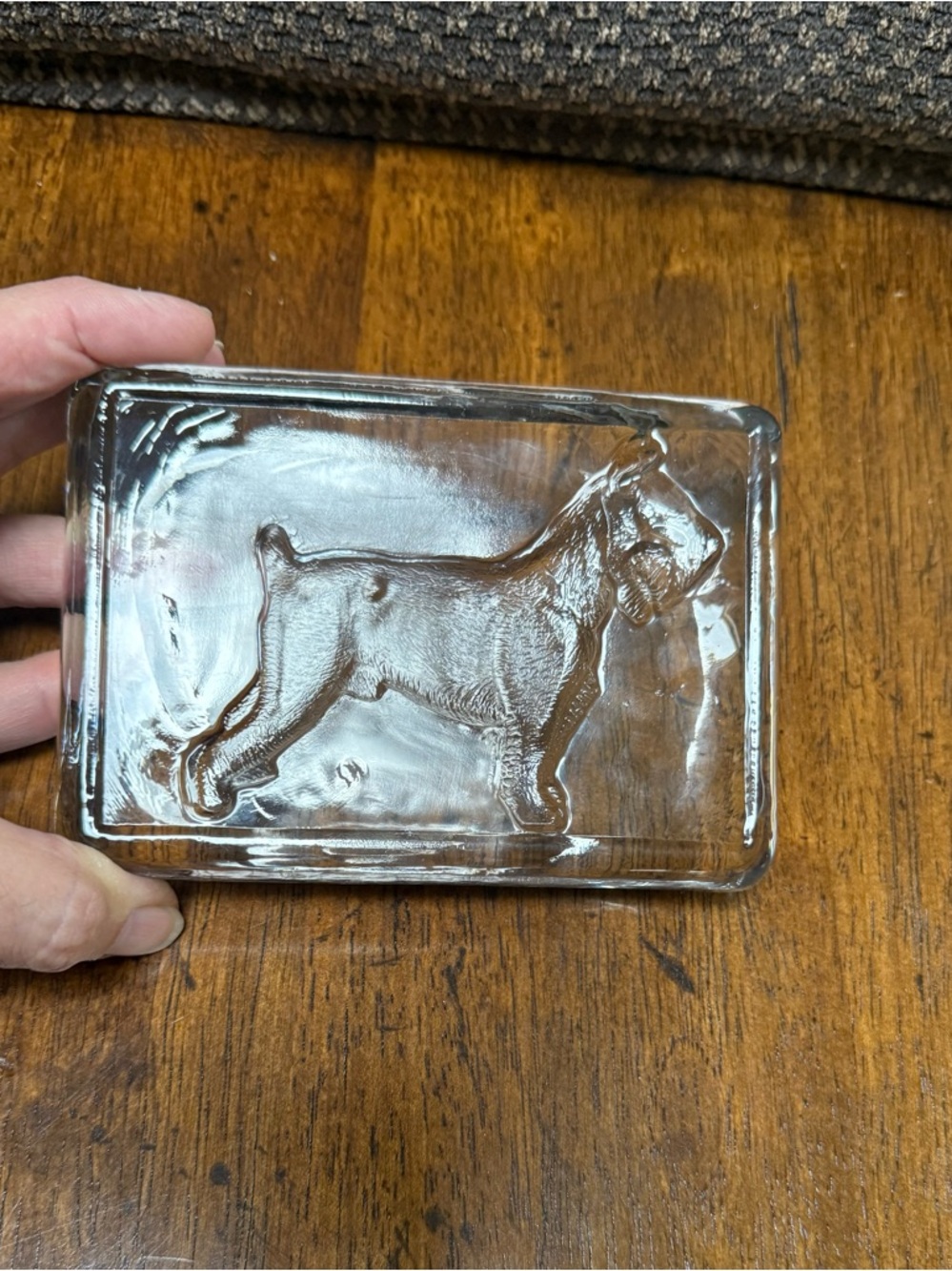 Clear Glass Dog Paperweight - Decorative Home Accent